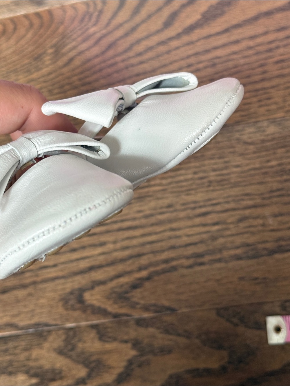 Elephantito Cream Bow Slip-On Baby Shoes size 3 baby walker NWOT - Picture 9 of 11